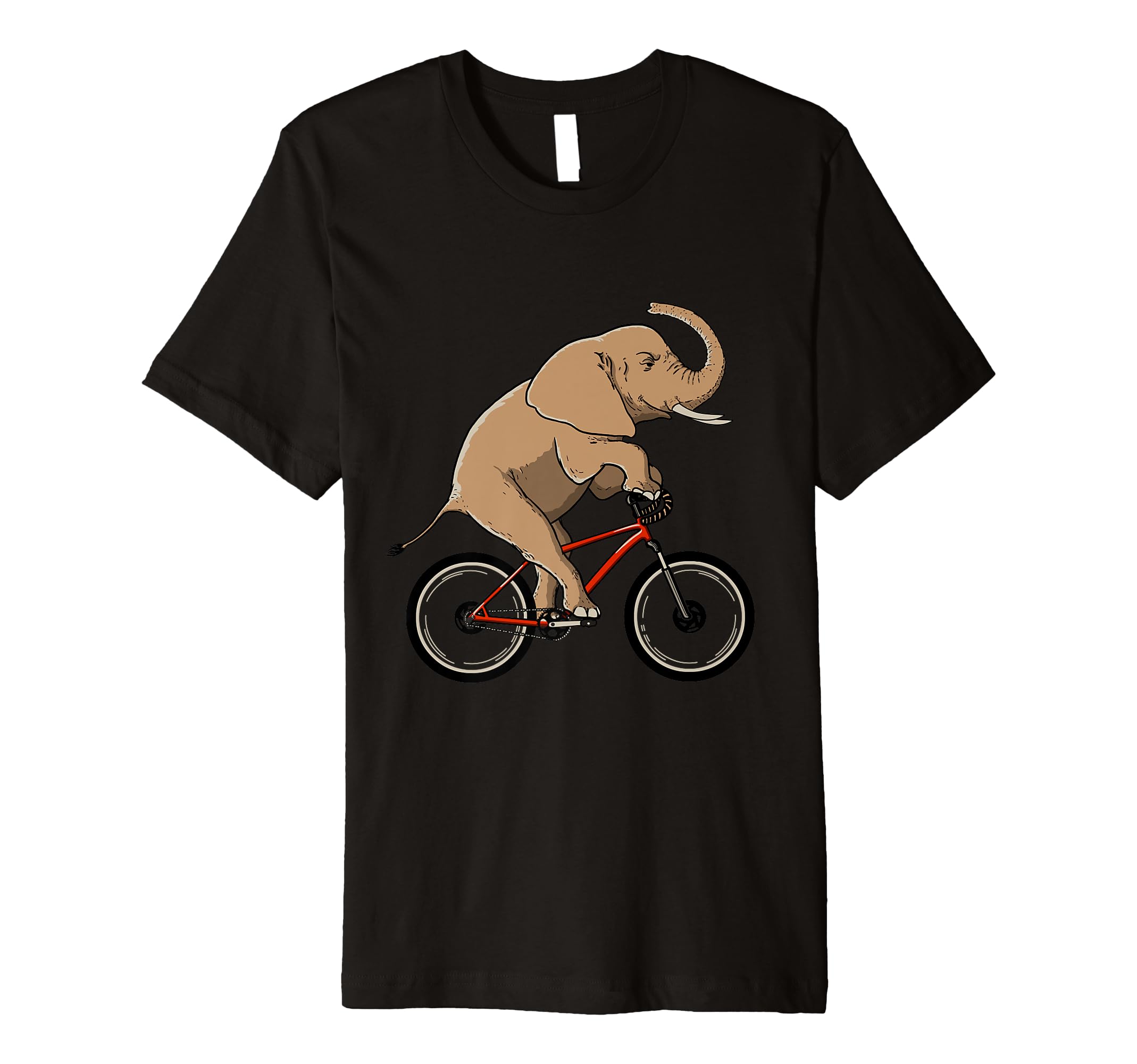 Supersized. Funny elephant on Bike Design. Premium T-Shirt