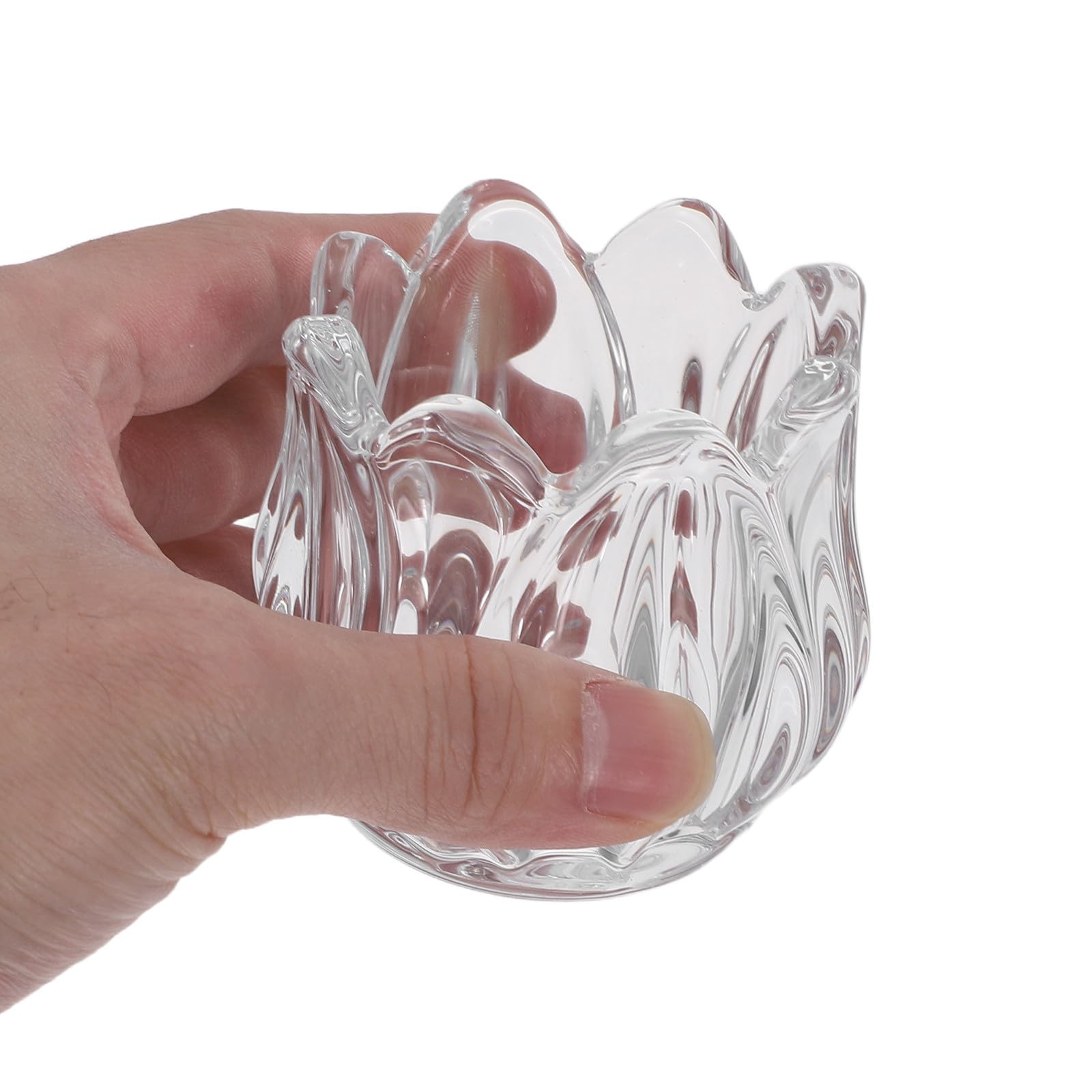 Beavorty 4 Pezzi Portacandele Decorazione Elegante a Forma di Tulipano Tealight in Vetro Trasparente da 100ml per Centrotavola in Casa e Anniversari