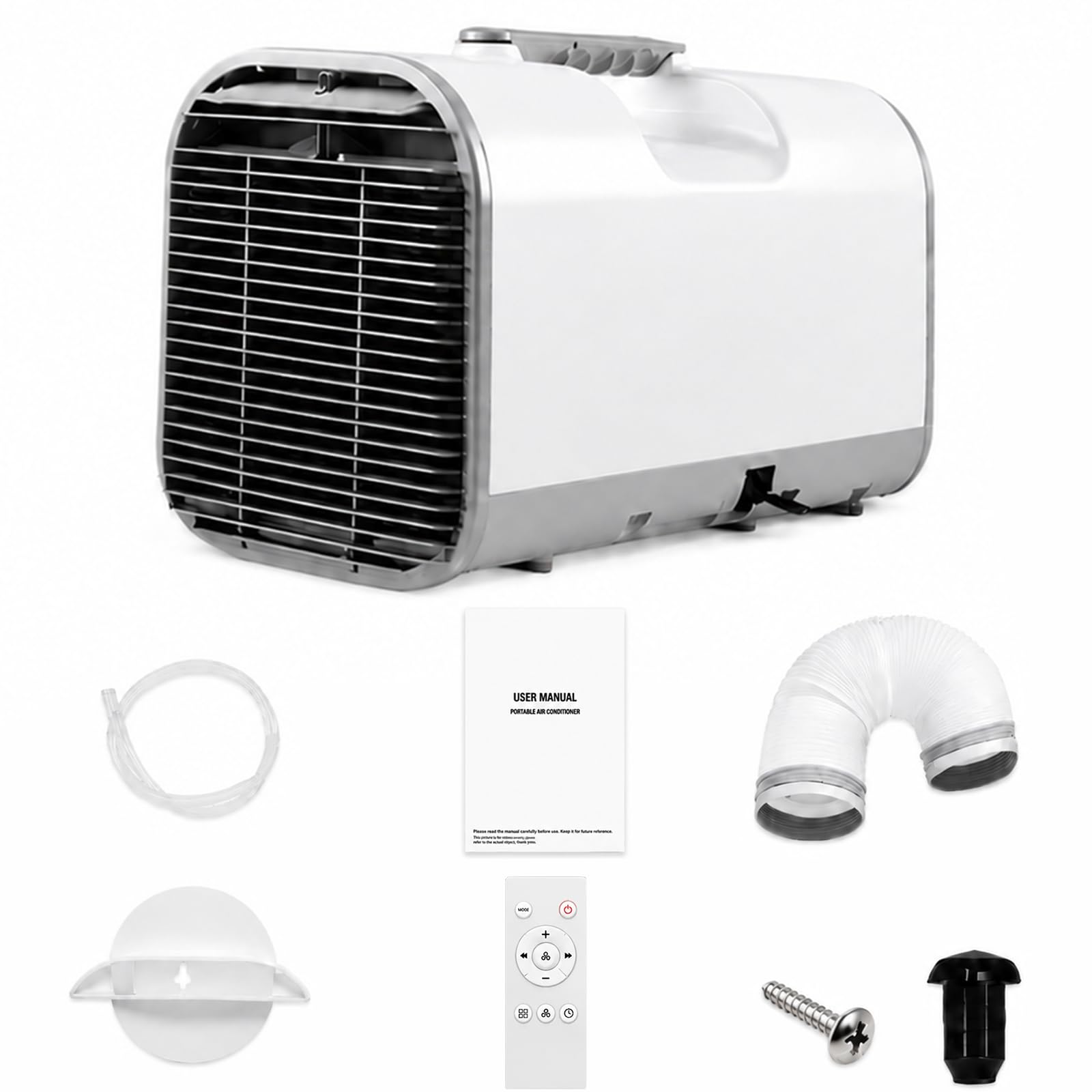 FgdVrelnor 4000 BTU Portable Camping Air Conditioner, Indoor & Outdoor Use 4-in-1 Quiet Small AC Unit with 420W Low Power Windowless AC for Tent, RV, Truck, Van, Car, Garage