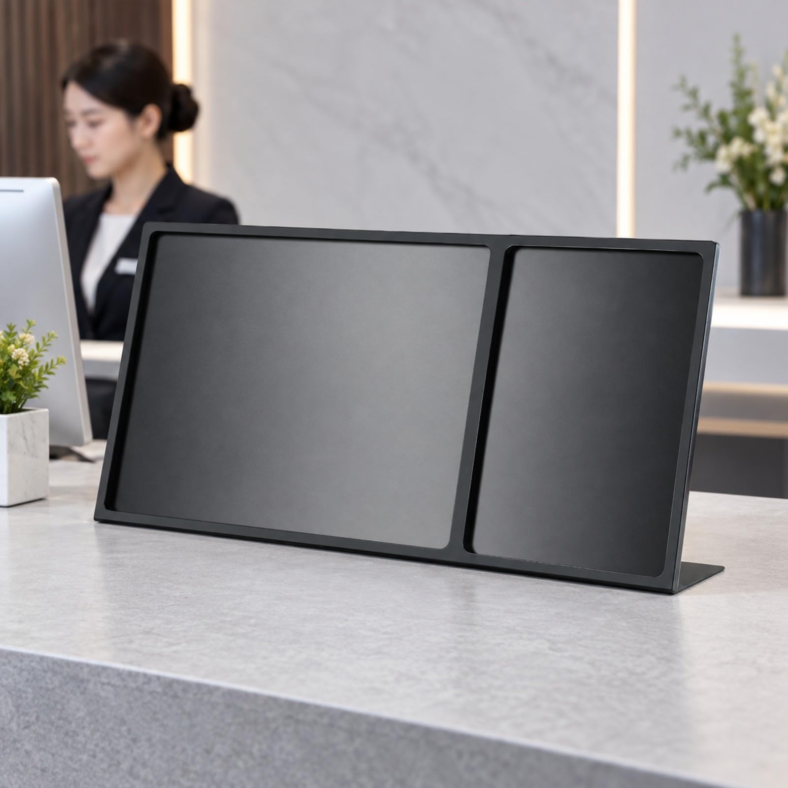 Almencla Soporte Mesa para Menú con Acrílico Multifuncional Expositor Menús con Cubierta Acrílico Transparente para Pubs, Tiendas Té, Estilo C