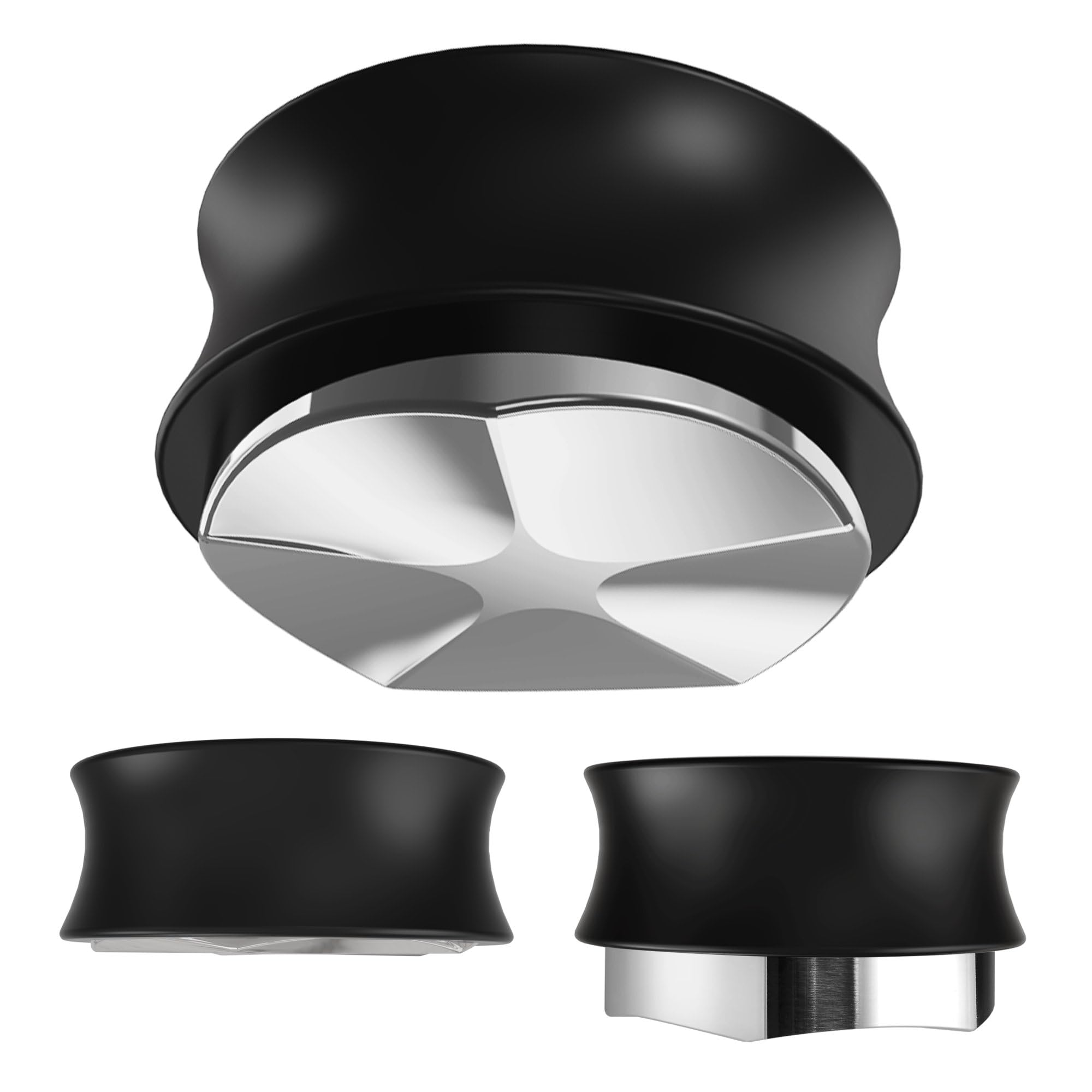 KYONANO 58.5mm Coffee Distributor, Coffee Gravity Distribution Tool, Espresso Adaptive Distributor and Leveler Tool for 58mm Bottomless Portafilter, 304 Stainless Steel 5 Blade Base ﻿