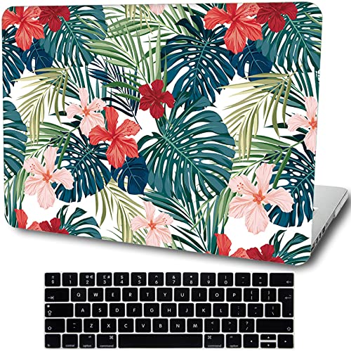 Funda MacBook Pro 13 Retina 2012-2015 A1502 carcasa rígida flores rojas y protector teclado EU