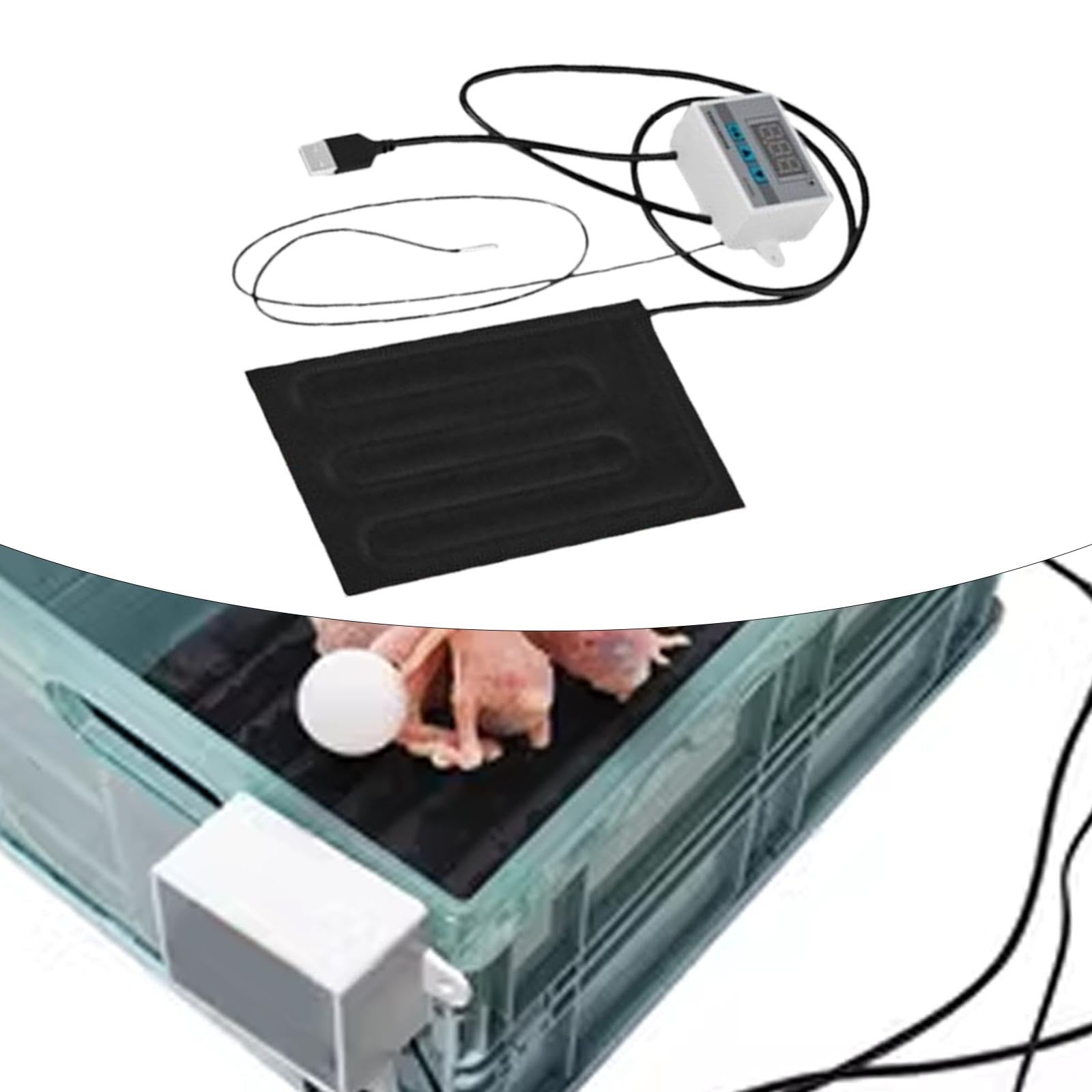 Whtkoph Reptile Heating Pad, USB Temperature Adjustment, Heat Pad, Reptile Heating Pad for Frogs, Geckos, Turtles, Others, 10cmx20cm