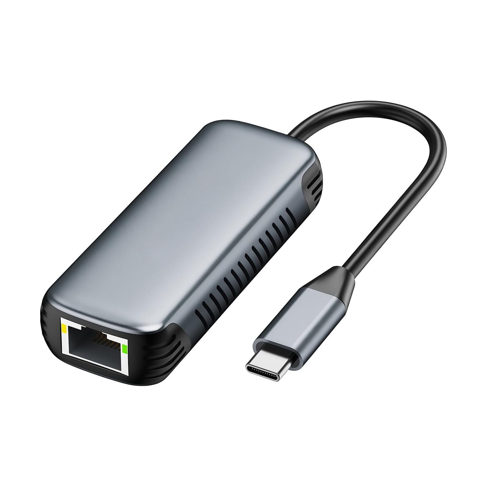 Adaptateur USB C vers RJ45 Ethernet 5 Gbit/s Corps en aluminium Vitesse rapide Plug Play pour ordinateur portable Tablette Adaptateur USB Ethernet en aluminium