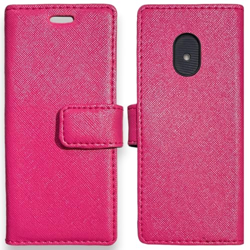 Image of ZAOMA Diary Type Flip Flap Case Cover Compatible for Nokia 220 4G 2024 DS - Model No. : TA-1617 (NK2204G MERPINK)
