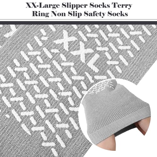 Panitay 6 Pairs XX Large Slipper Socks Terry Ring Non Slip Gripper Socks for Adults Home Hospital3