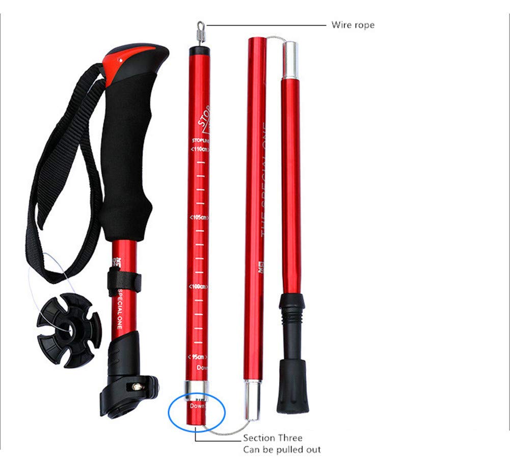 Składane kijki trekkingowe Ultralekkie aluminiowe kijki teleskopowe kijki trekkingowe z uchwytami EVA i systemem Quick Lock do podróżowania Camping Piesze wycieczki Alpinizm