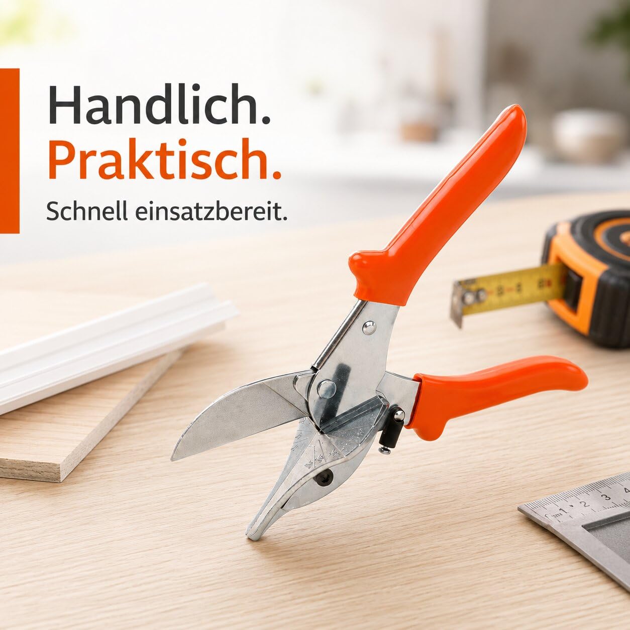 Loewe Gehrungsschere für Dichtungen und Leisten - Winkel bis 45 Grad - Handwerkzeug zum präzisen Schneiden von Profilen- Werkzeug für Dichtungsschnitt und Gehrung