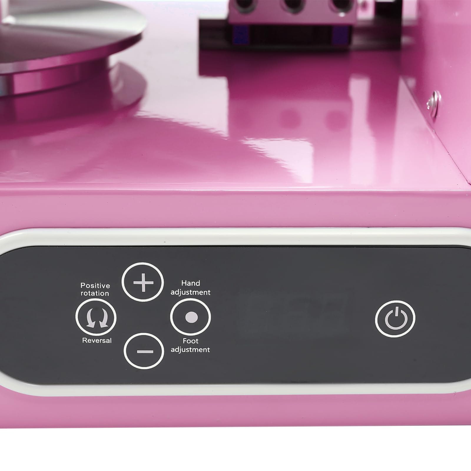 Elektrische Tortendekoration Maschine, 4-12 Zoll Torten Buttercreme Streichmaschine, Professionelle Tortenguss Maschine mit 304 Edelstahlspatel, Elektronische Tasten,Pink