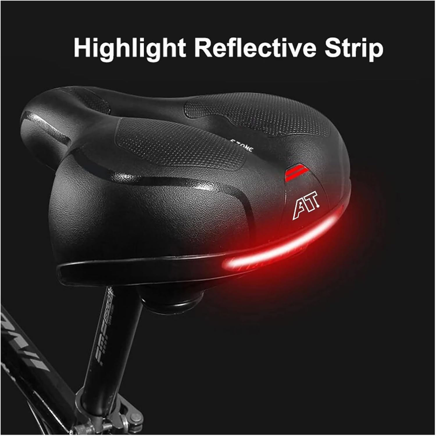 Hollow Breathable Bicycle Saddle Men Women MTB Road Bike Shock Absorbing Comfortable Big Butt Seat Safety Warning