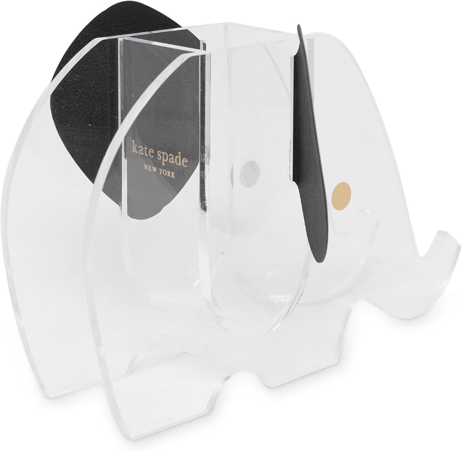 kate spade new york Acrylic Elephant Shaped Vase with Faux Leather Ears, Decorative Mini Planter or Desk Pot (Elephant)