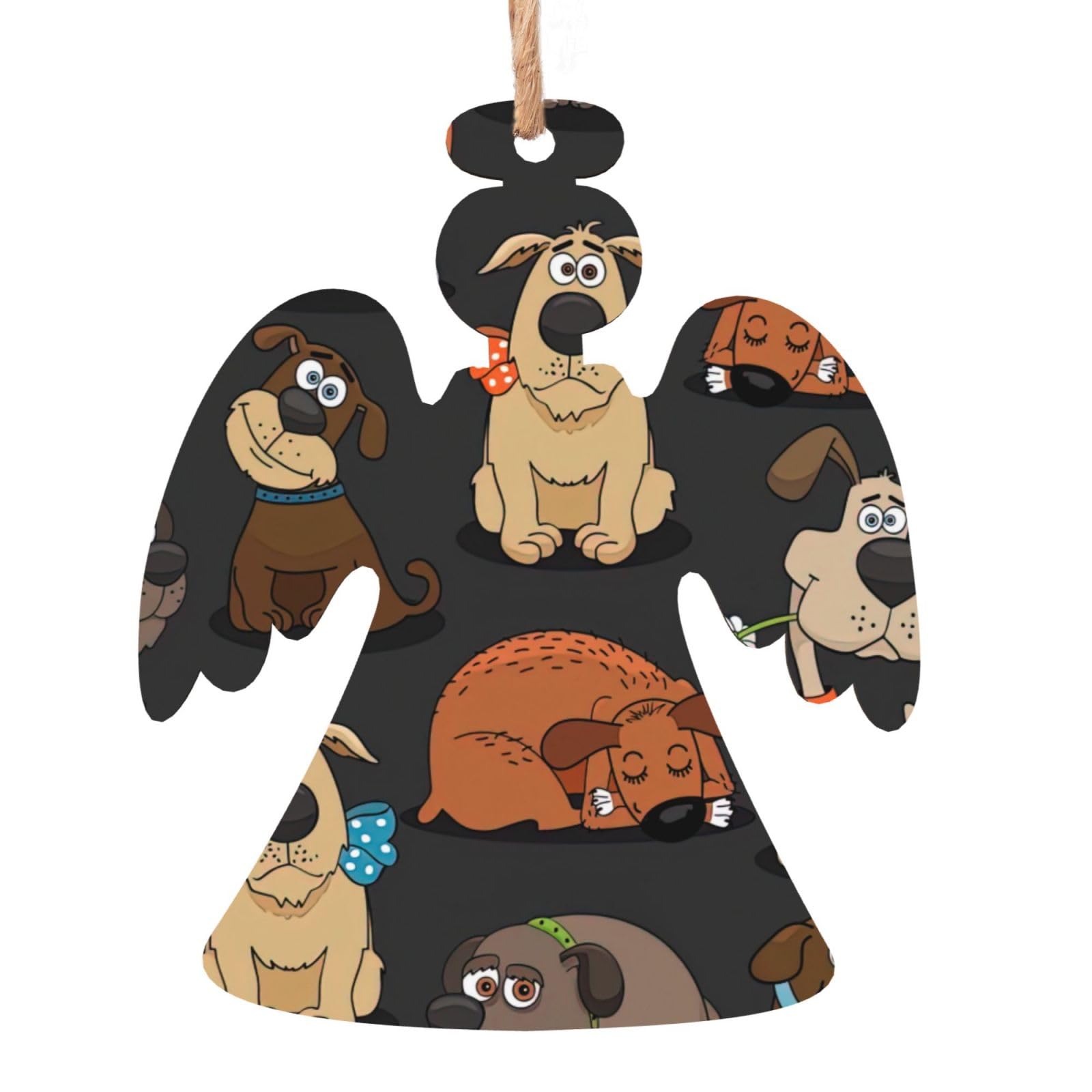 Adornos de madera con estampado de corgi de perro, adornos de madera para árbol de Navidad, regalo para fiesta en casa