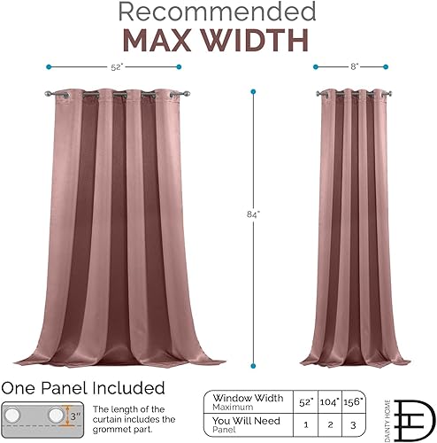 Miniatura 5 de Dainty Home Cortinas opacas con ojales, color malva, 54 pulgadas de ancho x 84 pulgadas de largo, oscurecimiento de la habitación, lavables a