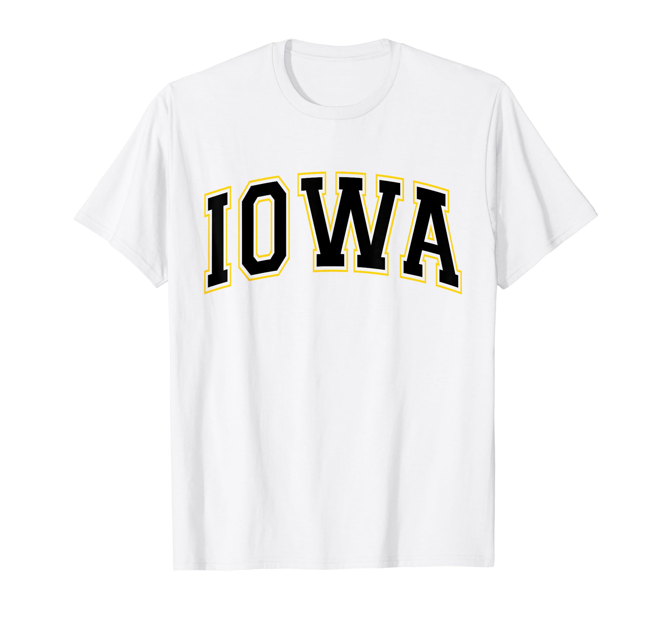 Iowa State IA Varsity CampusIowa State IA Varsity Style Black Yellow Text T-Shirt