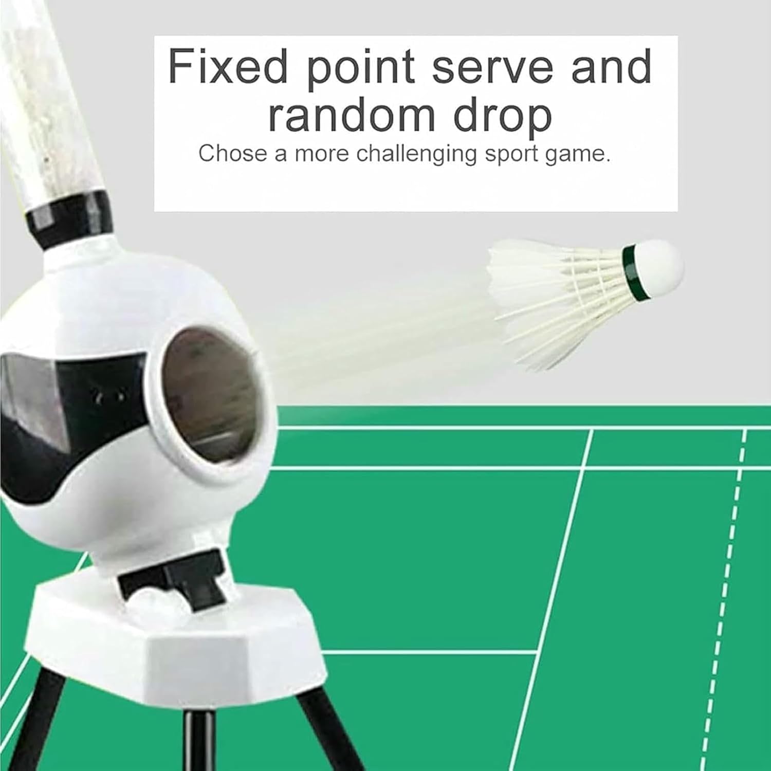 Automatic Badminton Serve Machine, Badminton Launcher Robot, One-Touch Start + Automatic Serving, Serving Interval: 4 Seconds + Distance: 6 Meters, Easy Carry, for Beginner