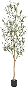 Bellacat 6-Foot Faux Olive Tree with Natural Wood Trunk