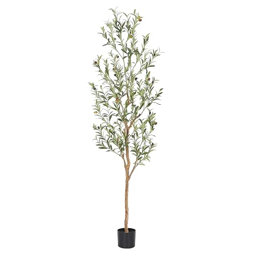 Bellacat Faux Olive Tree 6ft，Olive Trees Artificial Indoor with Natural
