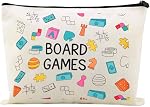 Board Games Storage Bag Pouch Dices Card Chess Organizer Pouch for Board Game Lover Players Game Day Gift Chess Players Glambers Zipper Makeup Bag for Him Her Game Night Party Favors