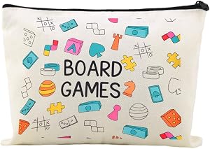 Board Games Storage Bag Pouch Dices Card Chess Organizer Pouch for Board Game Lover Players Game Day Gift Chess Players Glambers Zipper Makeup Bag for Him Her Game Night Party Favors