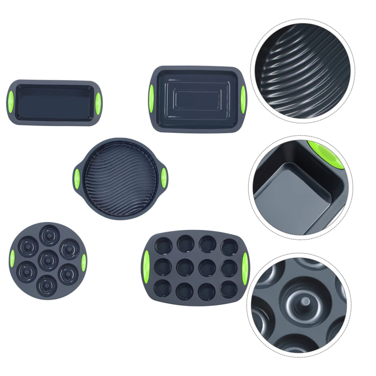Lot de 5 Moules à Gâteau en Silicone, Outil de Pâtisserie Flexible