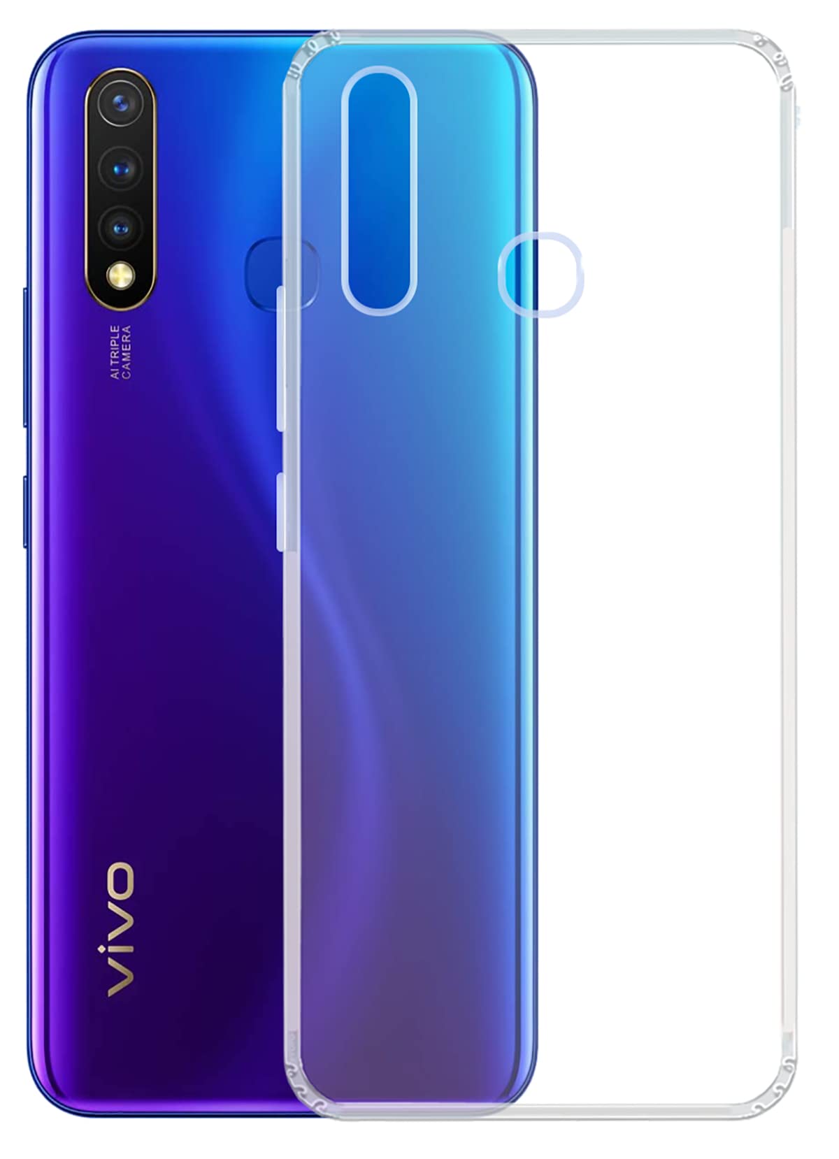 YOFO Rubber Back Cover Case for Vivo U20 / Y19 (Transparent) with Bumper Corner (B08WCCJJG8) Amazon Price History, Amazon Price Tracker