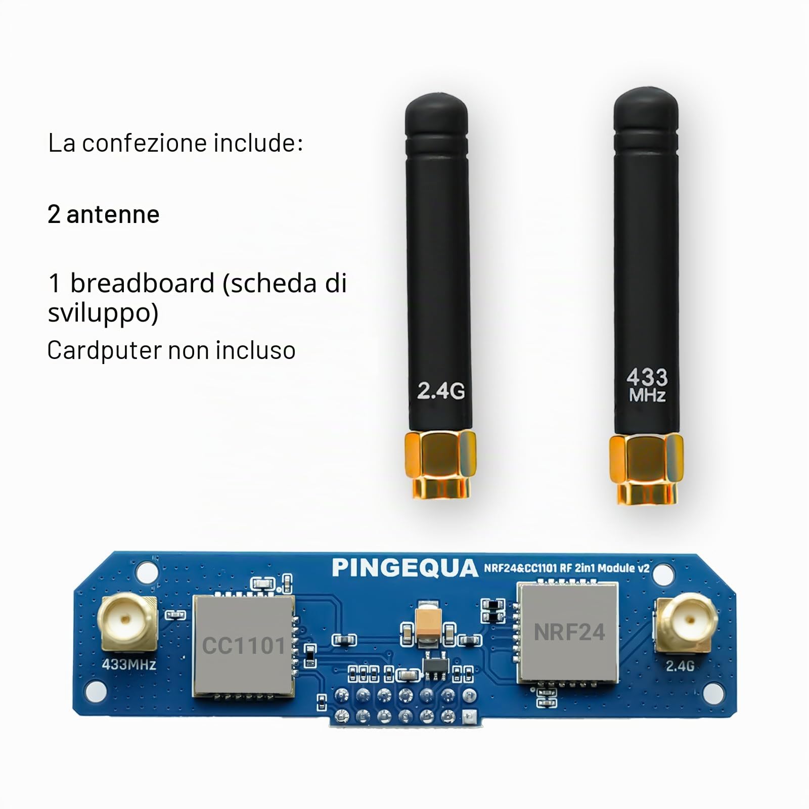 Scheda di sviluppo RF 2-in-1 per M5Stack Cardputer ADV, compatibile NRF24 & CC1101, 2,4GHz & 433MHz, commutazione automatica, protezione SPI/GPIO