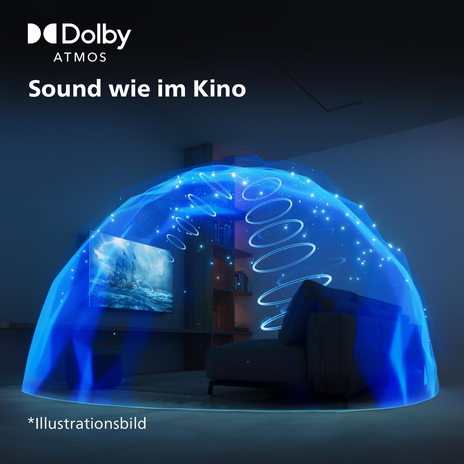 Philips 50PUS7609 4K LED Smart TV - 50-Zoll Display mit Pixel-präziser Ultra HD Titan OS Plattform und Dolby Atmos-Klang. Funktioniert mit Alexa und Google Sprachassistent – Anthrazitgrau