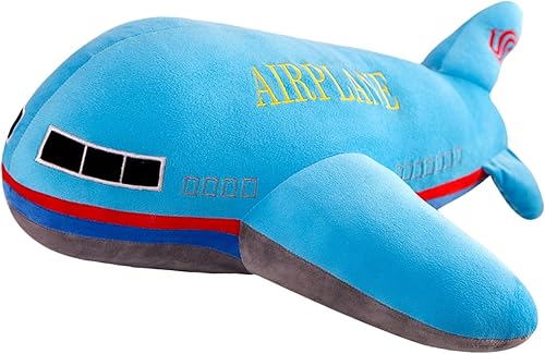zhidiloveyou Almohada de peluche azul de avión de 15.7 pulgadas, regalo para niños