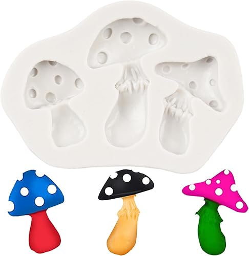 Molde de hongos para chocolate, molde de silicona para hongos, moldes de fondant para decoración de pasteles, decoración de cupcakes, decoración de