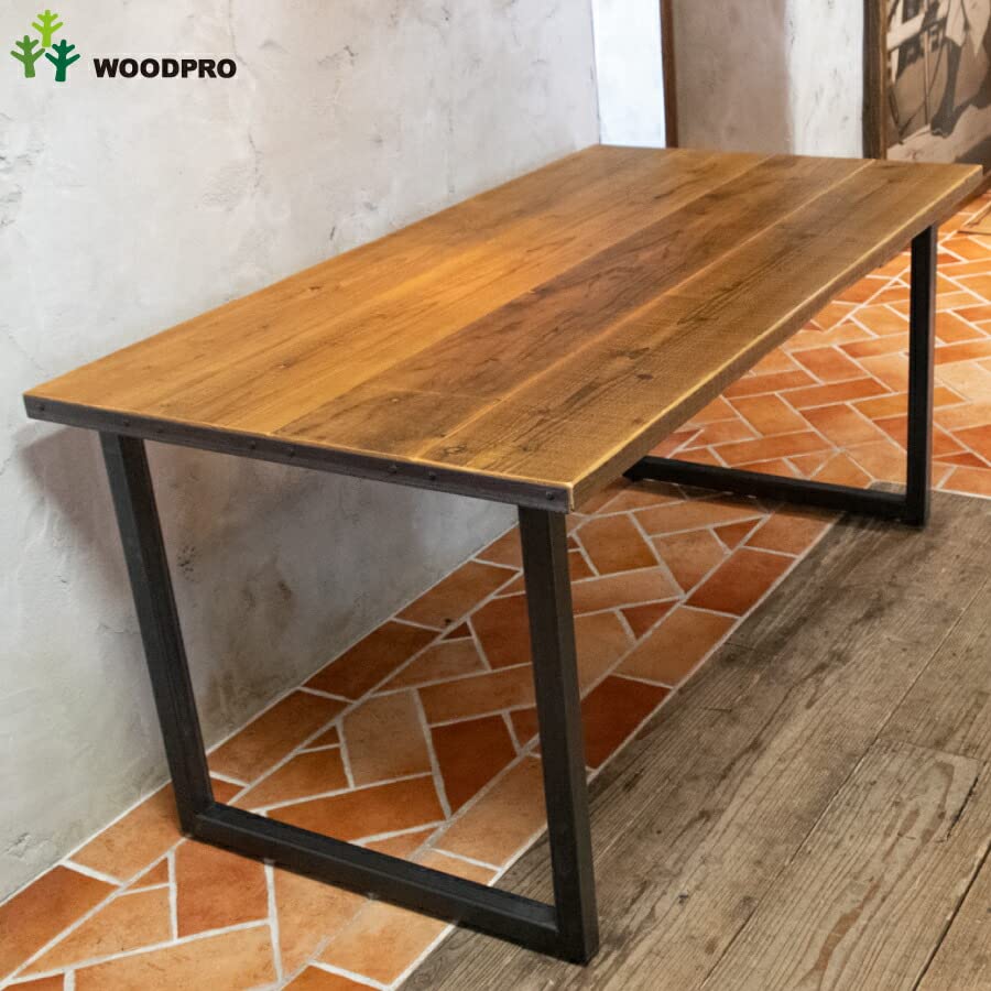 Amazon｜WOODPRO 古材 スクエアレッグス ダイニングテーブル（天板 