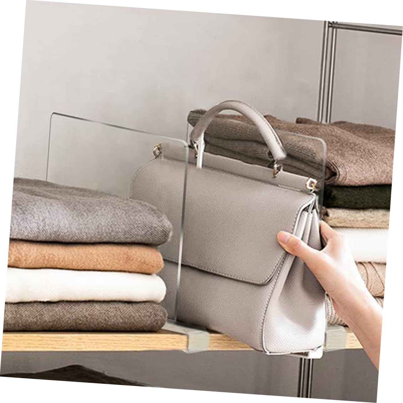 Cabilock 6Pcs Transparent Closet Shelf Dividers for Clothes and Bags Easy Installation Closet Organizer for Home Office Kitchen and Bedroom Storage