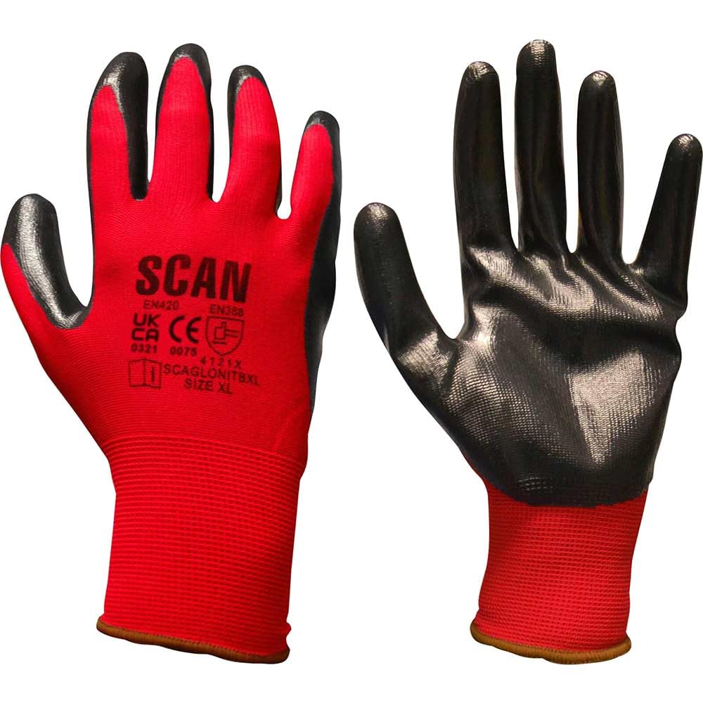Scan 2Ank33l-24 Nitrile Coated Knitted Gloves - L (Size 9)