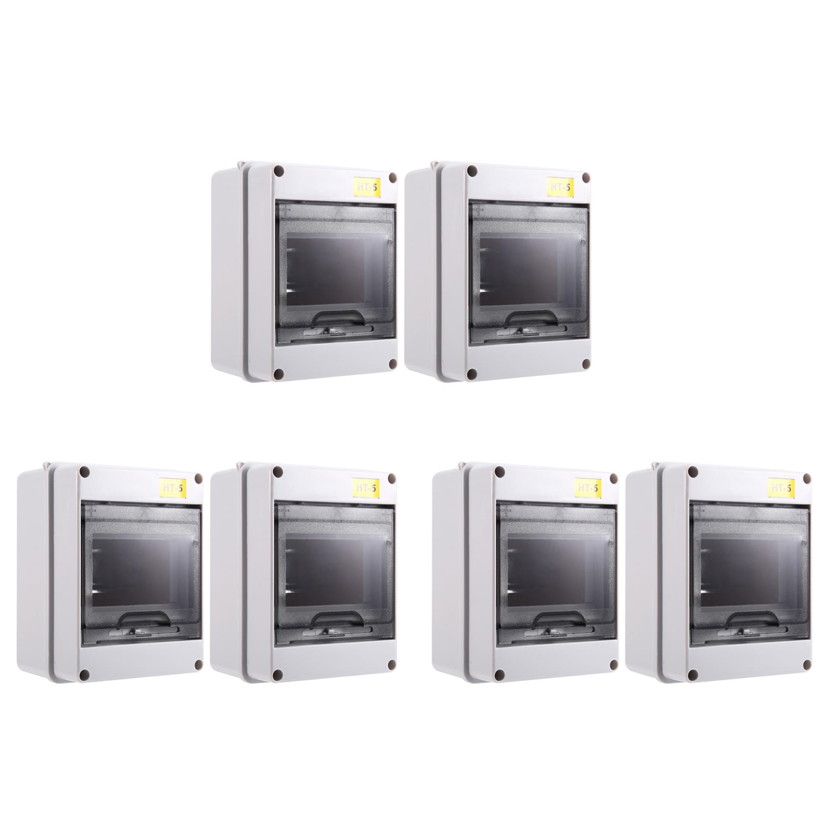 Jnchdghwa As Shown 6Pcs Ht-5 Way Ip65 Mcb Breaker Box Distribution Protection Box Power Electronic Din Rail Enclosure For Circuit Breaker