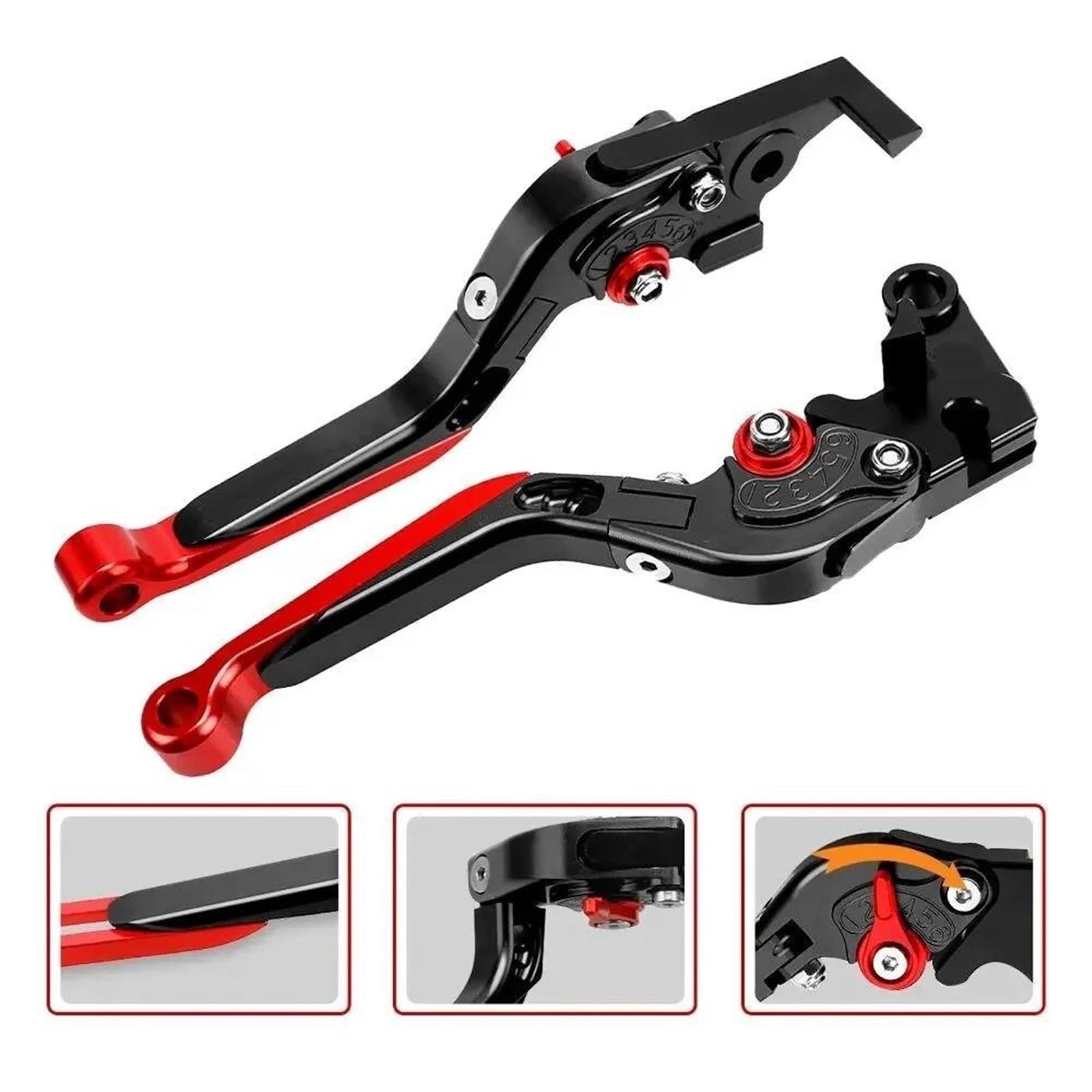 Leva Freno E Frizione Per Moto Con Manopole Per VOGE 125R R125 Per Brivido R 125 2023 2024 2025 2026 Terminali Manubrio Manubrio Leve Freno Regolabili Per Motociclette(Colore 8)