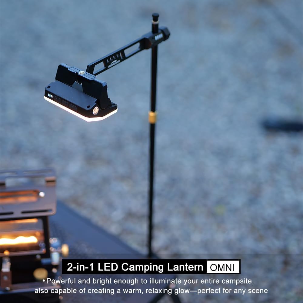 Soomloom Camping Lantern OMNI 2‑Way Flashlight 80‑900LM Rechargeable LED Campsite Main Lamp Water‑Resistant & Lightweight built‑in Li‑ion USB‑C Adjustable Brightness Outdoor Emergency Lighting (khaki)