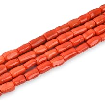 8-10mm x 13-18mm Coral Orange Semi Precious Loose Beads for Jewelry Making 15.5"