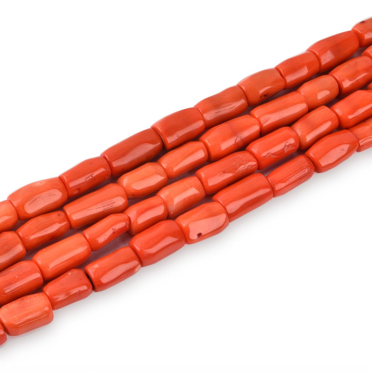 Cuentas semipreciosas sueltas de 8-10 mm x 13-18 mm de color naranja coral para hacer joyas, 39,4 cm