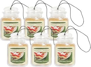 Yankee Candle Car Air Fresheners, Hanging Car Jar Ultimate, Neutralizes Odors Up To 30 Days, Christmas Cookie, 0.96 OZ (Pack of 6)