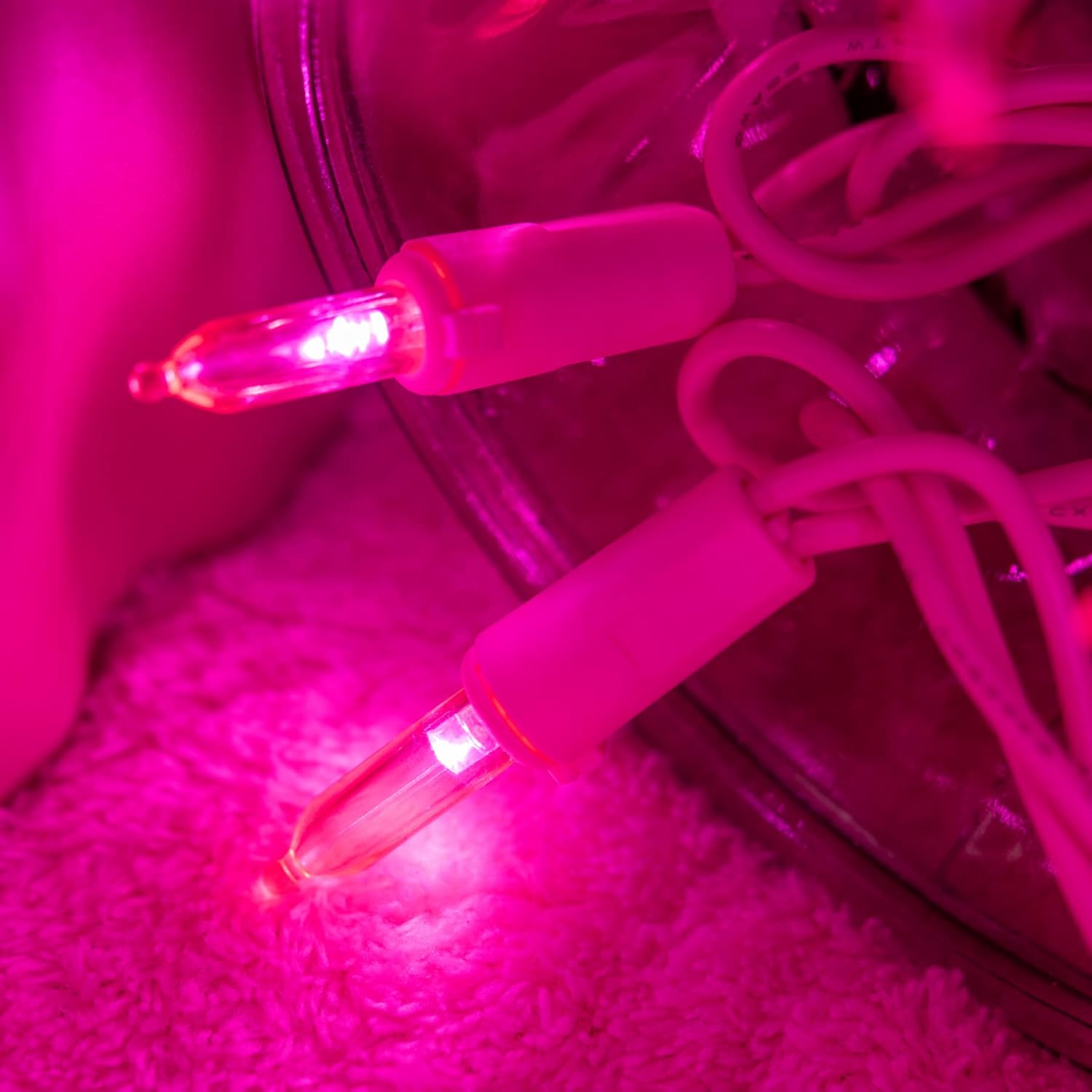 YULETIME Pink LED Christmas Lights with Pink Wire, 33 ft 100 Count UL Certified Commercial Grade Holiday String Light Set - Image 5