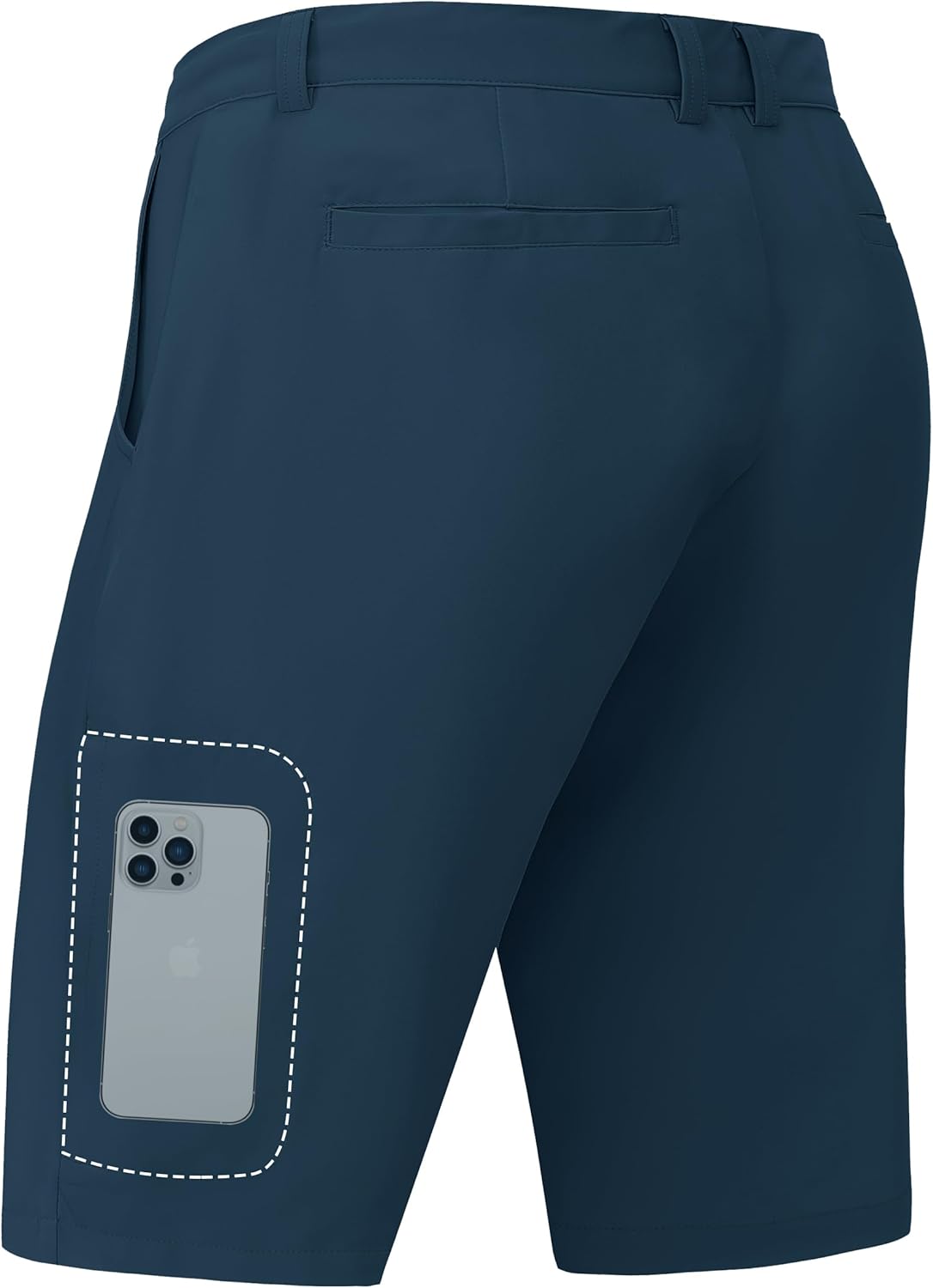 JWM Mens 9 Inch Stretch Lightweight Golf Shorts Navy - Image 3