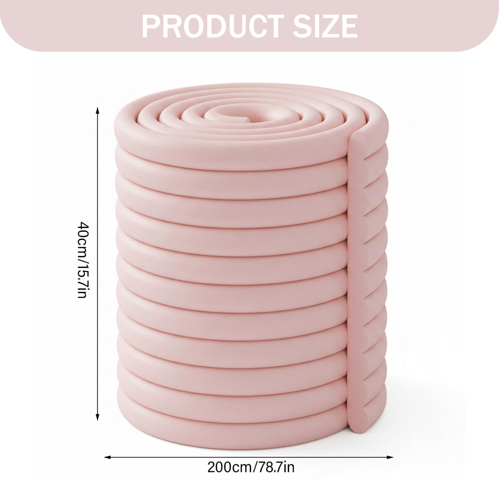 Kanten-Eckenschutz, babysichere Ecken und Kanten, 40, 6 x 200, 9 cm, kollisionssicherer Schaumstoff-Kantenschutz, verdicktes PVC, babysicherer Schutz für Wand, Tisch, Schrank, Kamin, Stil 2