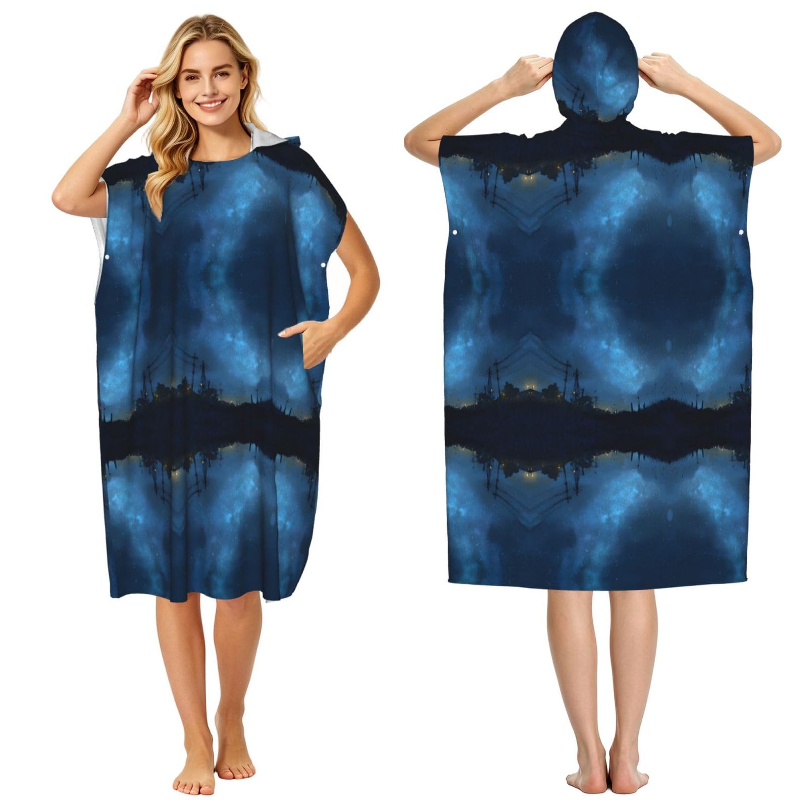 Poncho à capuche microfibre pour le surf peignoir à langer serviette de bain légère