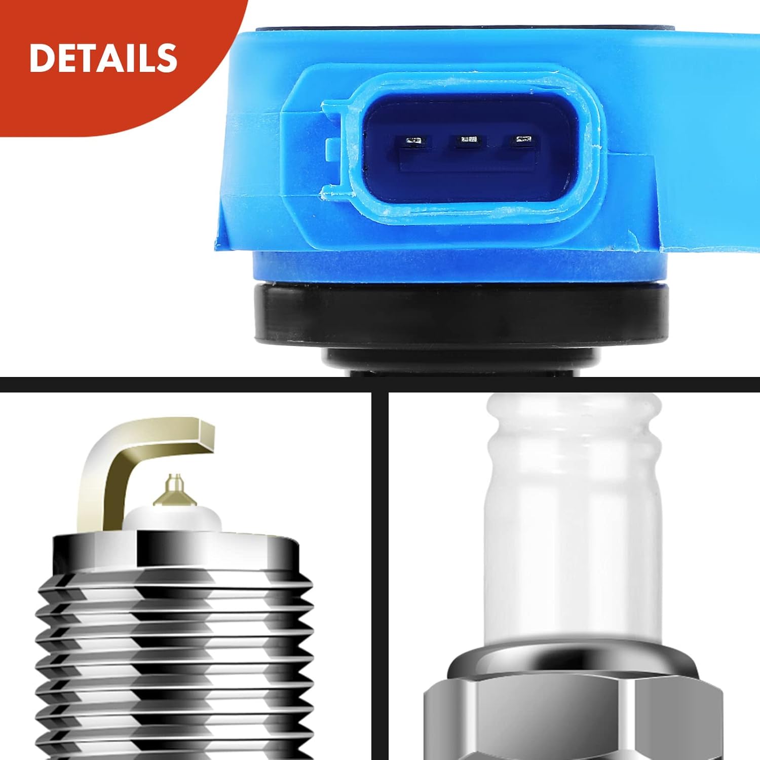 A-Premium Set of 6 (Blue) Ignition Coil Pack and Iridium Spark Plugs Compatible with Honda Accord 2002, Odyssey 1999-2004 & Acura CL 2001-2003, TL 1999-2008
