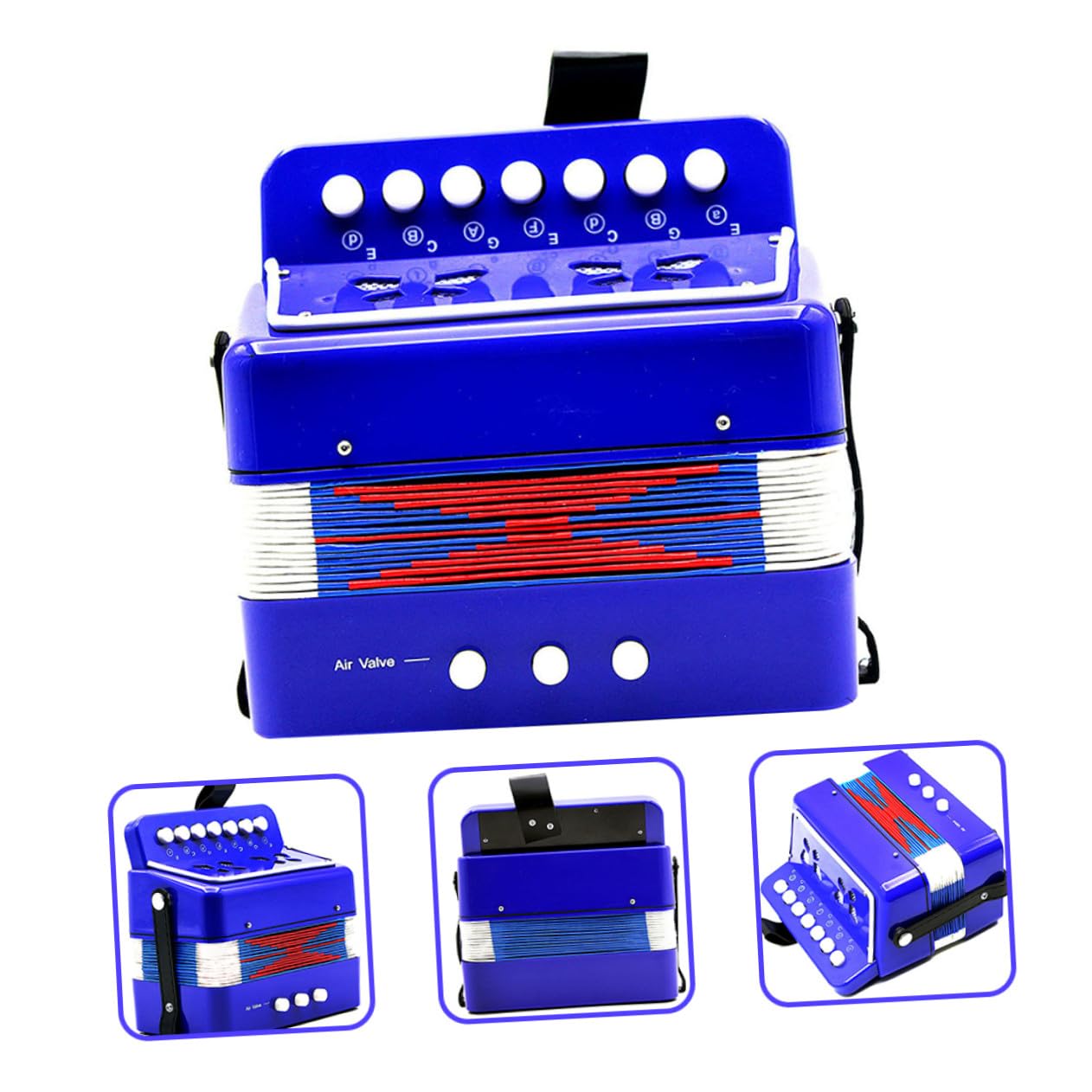 Fisarmonica Giocattolo Blu per Ragazzo Ragazza, Strumento Musicale | Abs e Plastiche Ingegneristiche, Leggero per Mani Piccole, per Apprendimento e Pratica dei Giovani