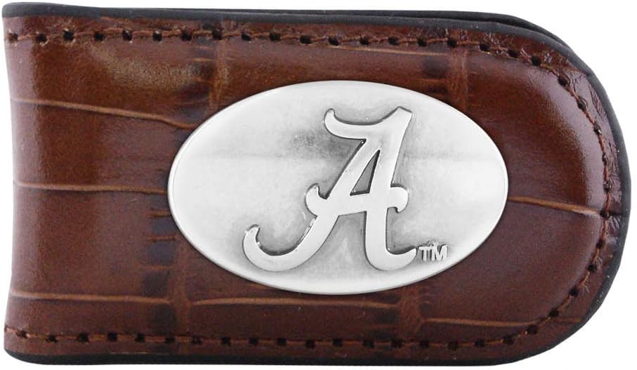 ZEP-PRO NCAA Alabama Crimson Tide Crocodile Leather Magnet Concho Money Clip