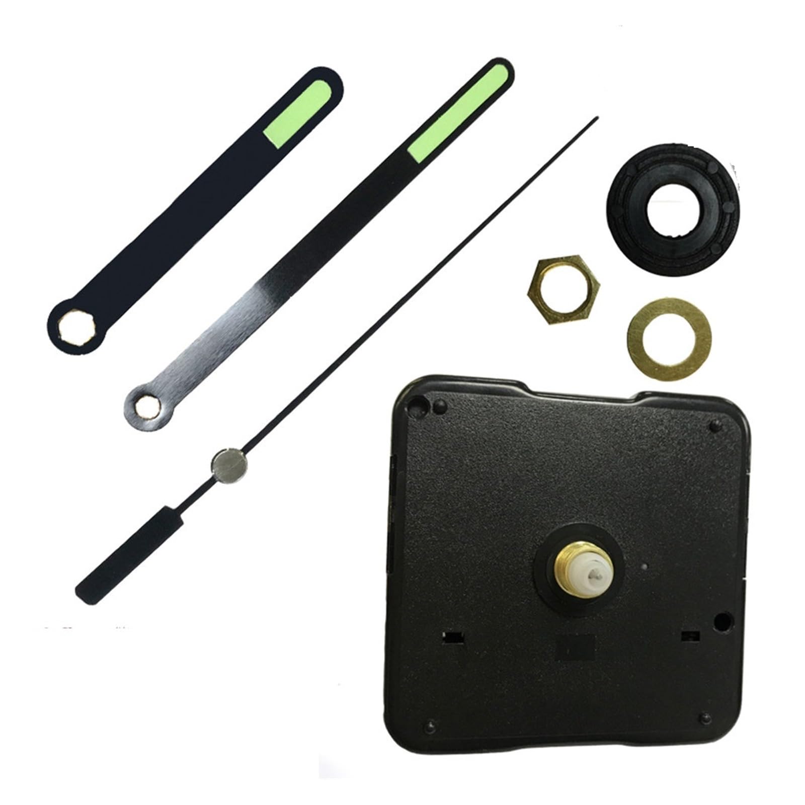 SparklWLeaf Clock Metal Movement Clock Movement Set Luminous Silent Replacement Kit Black Metal Hour Minute Second Wall Accessory Home Precise
