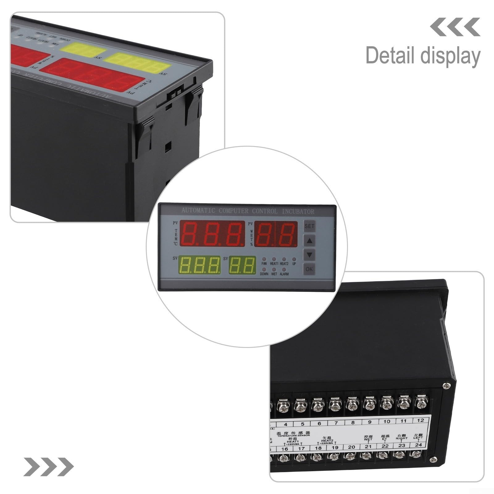 Gdfnmogo Thermostat multifonction pour contrôleur d'incubateur numérique Xm-18 avec contrôle de l'humidité 7 voies de sortie capteur Pr (220 V)