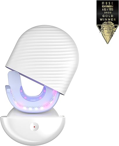 KAVVO Kit de blanqueamiento dental Shell 2023 Muse Design Gold Ganador para dientes sensibles, LED de nivel médico, batería de larga duración,