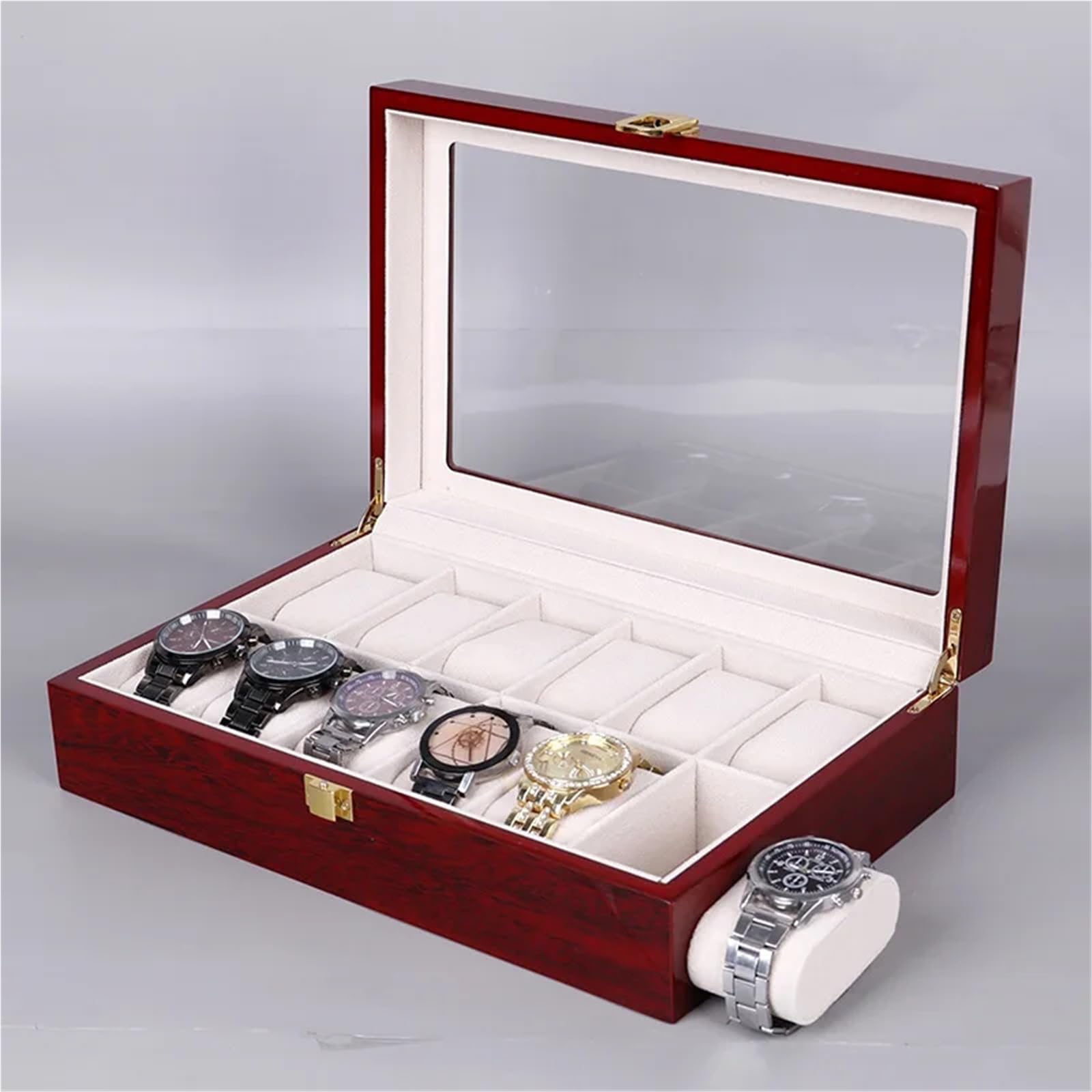Portaorologi in Legno Massello Organizzatore di scatole for orologi con slot 2/3/5/6/10/12