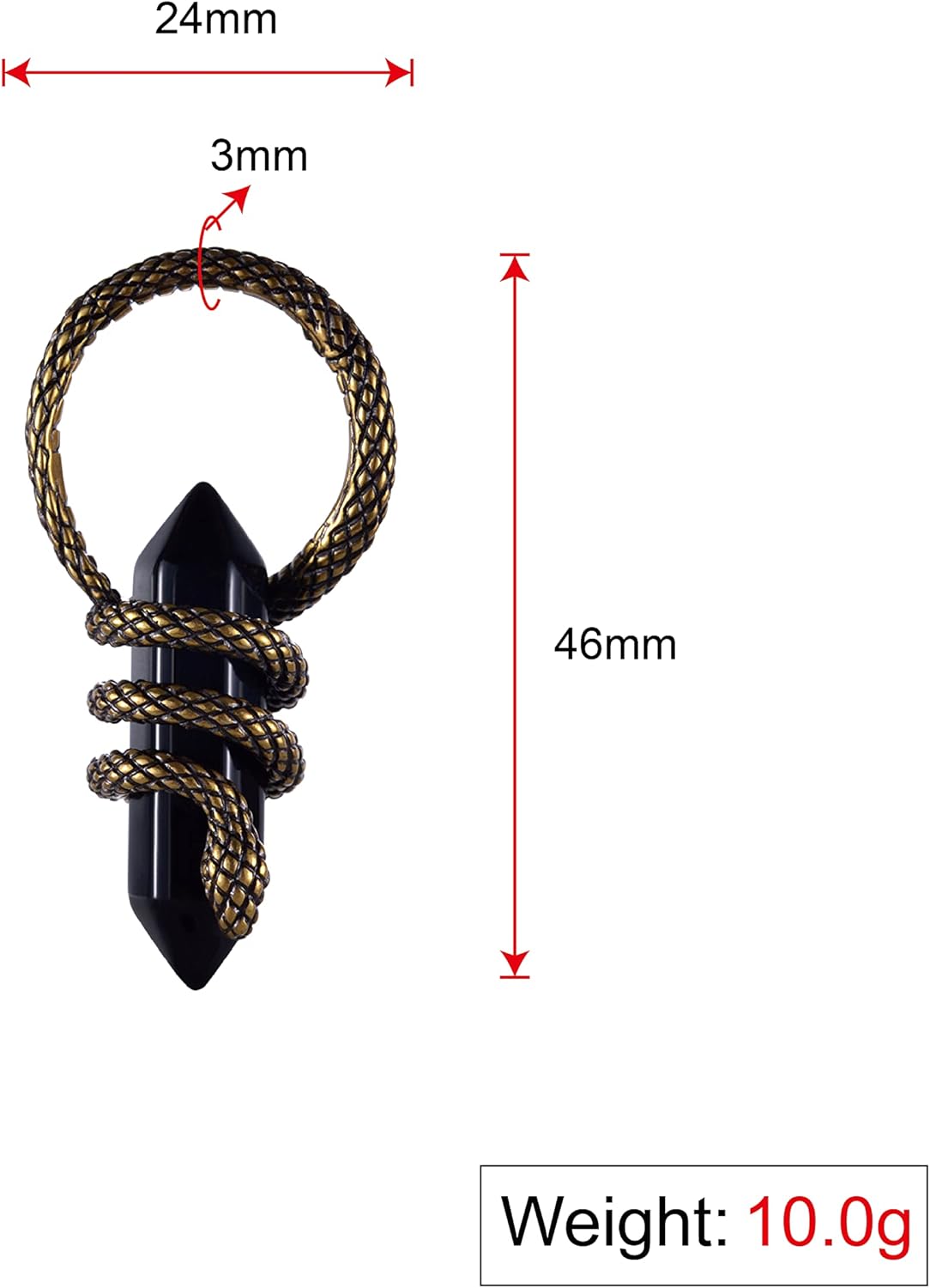 ERKUOO 2PCS Delicate Dragon Type Ear Weights Gauges Hangers for Stretched Dangle Ears Punk Ear Tunnel Plug Taper Ring Expander Earrings Piercings For Women Men 8g(3mm),4g(5mm)